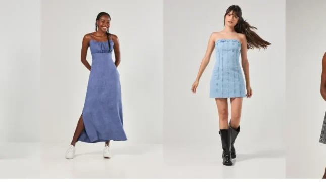 como usar vestido jeans à noite: dicas pra um visual nada básico